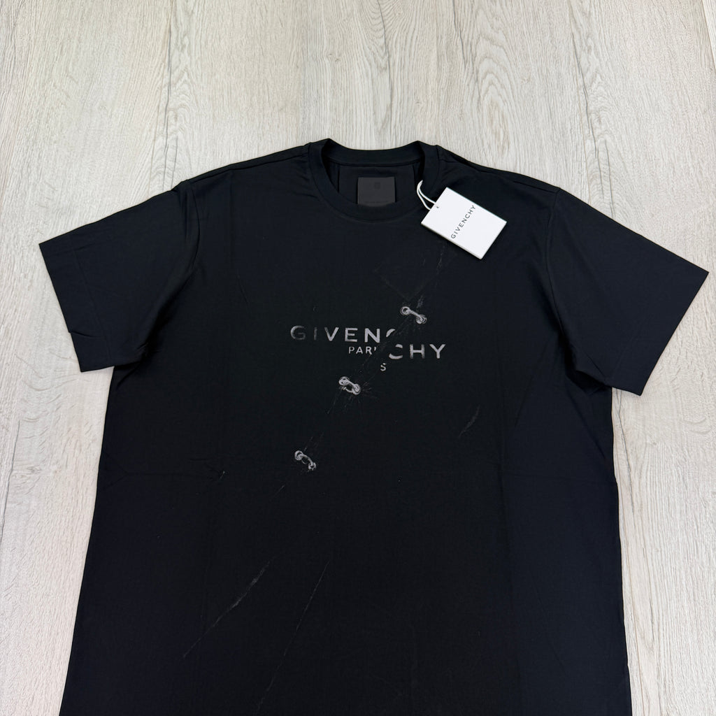 Givenchy Men’s Black Trap Effect T-shirt - Oversized