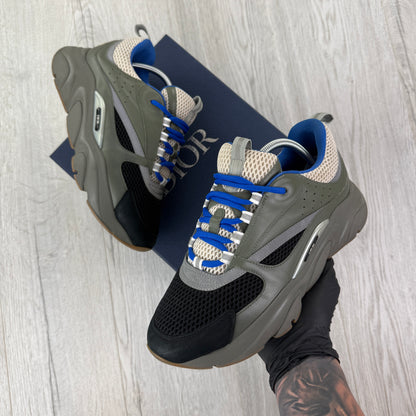 Dior B22 Men’s Khaki & Blue Trainers - 42.5 (Fit Uk 8)