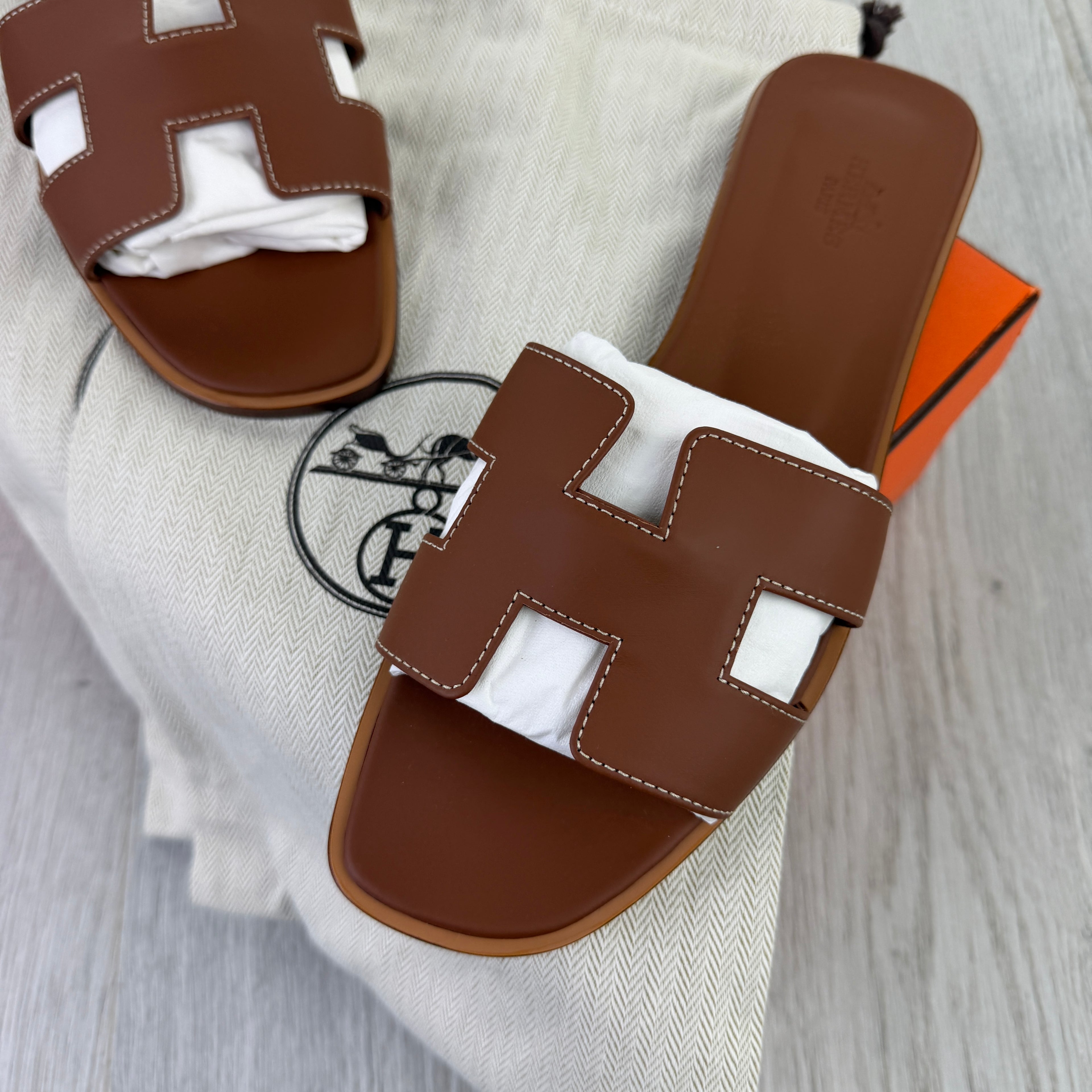 Hermes Women’s Oran Gold Sandals