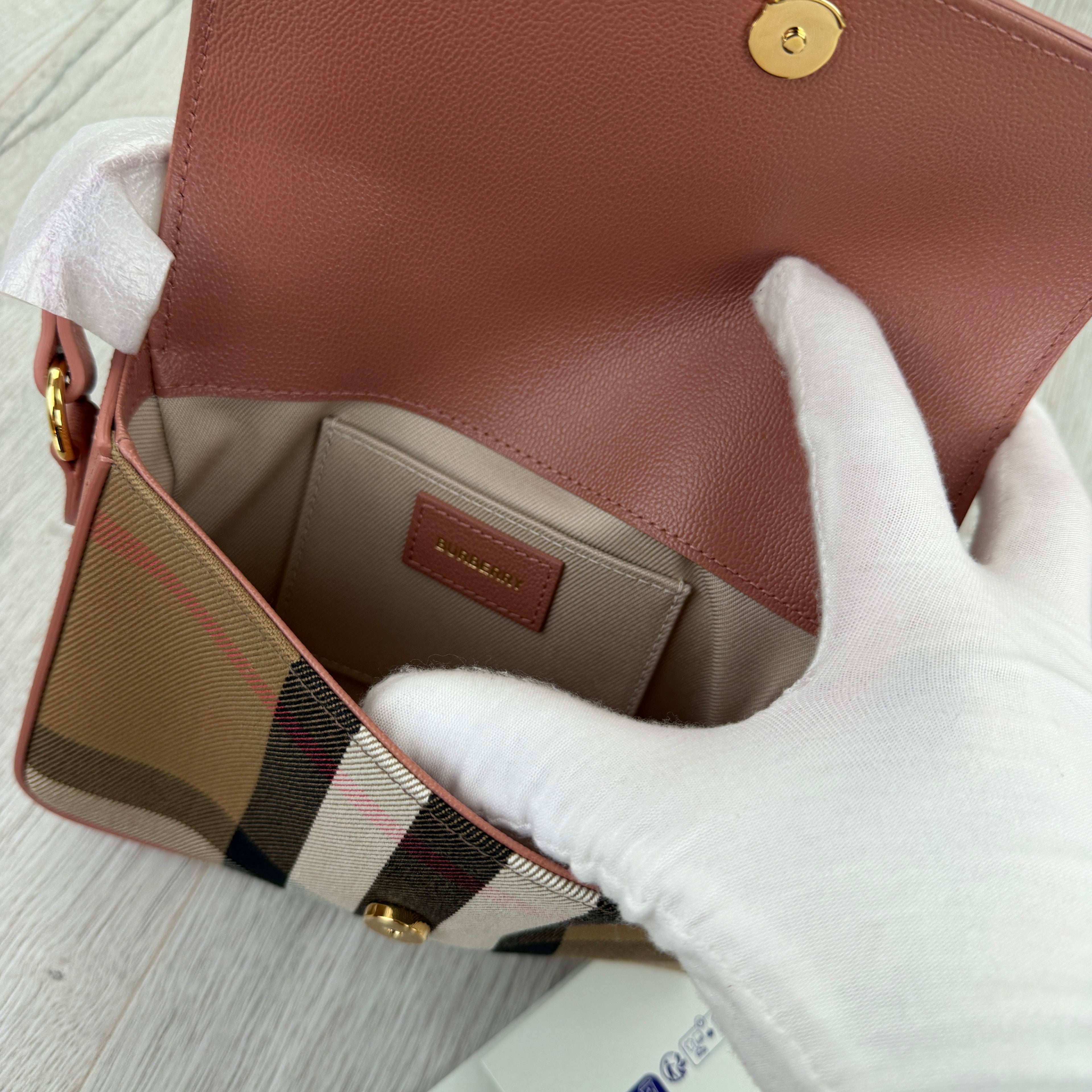 Burberry Women’s 'New Hampshire' Leather Shoulder Bag Dark Rosewood Pink