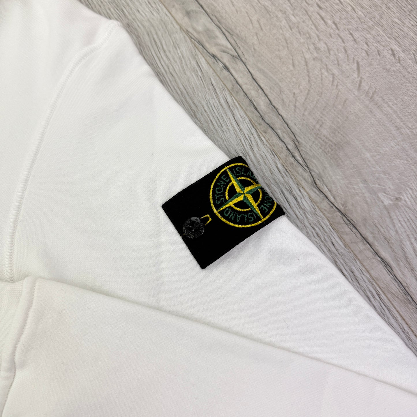 Stone Island Men’s White Pullover Hoodie - Medium