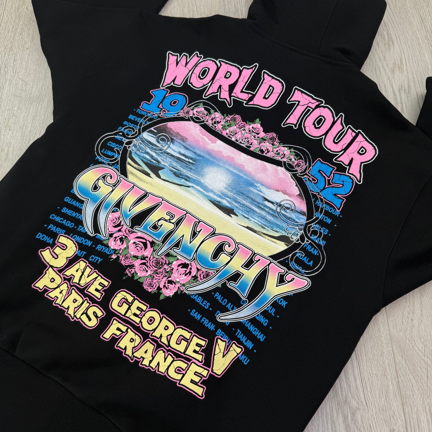 Givenchy Men’s Black Zip-up World Tour Hoodie