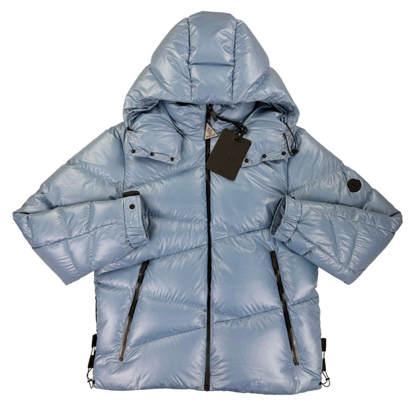 Moncler Men’s Yonne Baby Blue Black Badge Zip-up Down Jacket