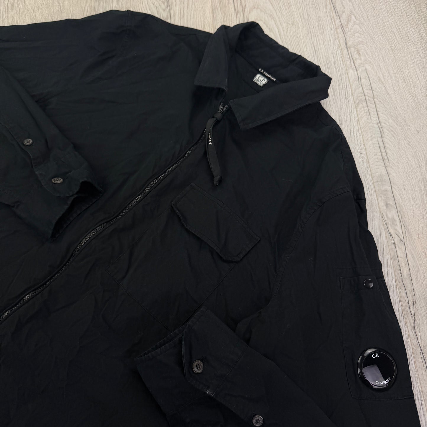Cp Company Men’s Black Zip-up Overshirt Jacket - XL