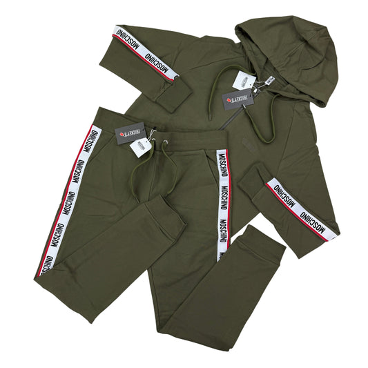 Moschino Men’s Khaki Green Full Zip-up Tracksuit