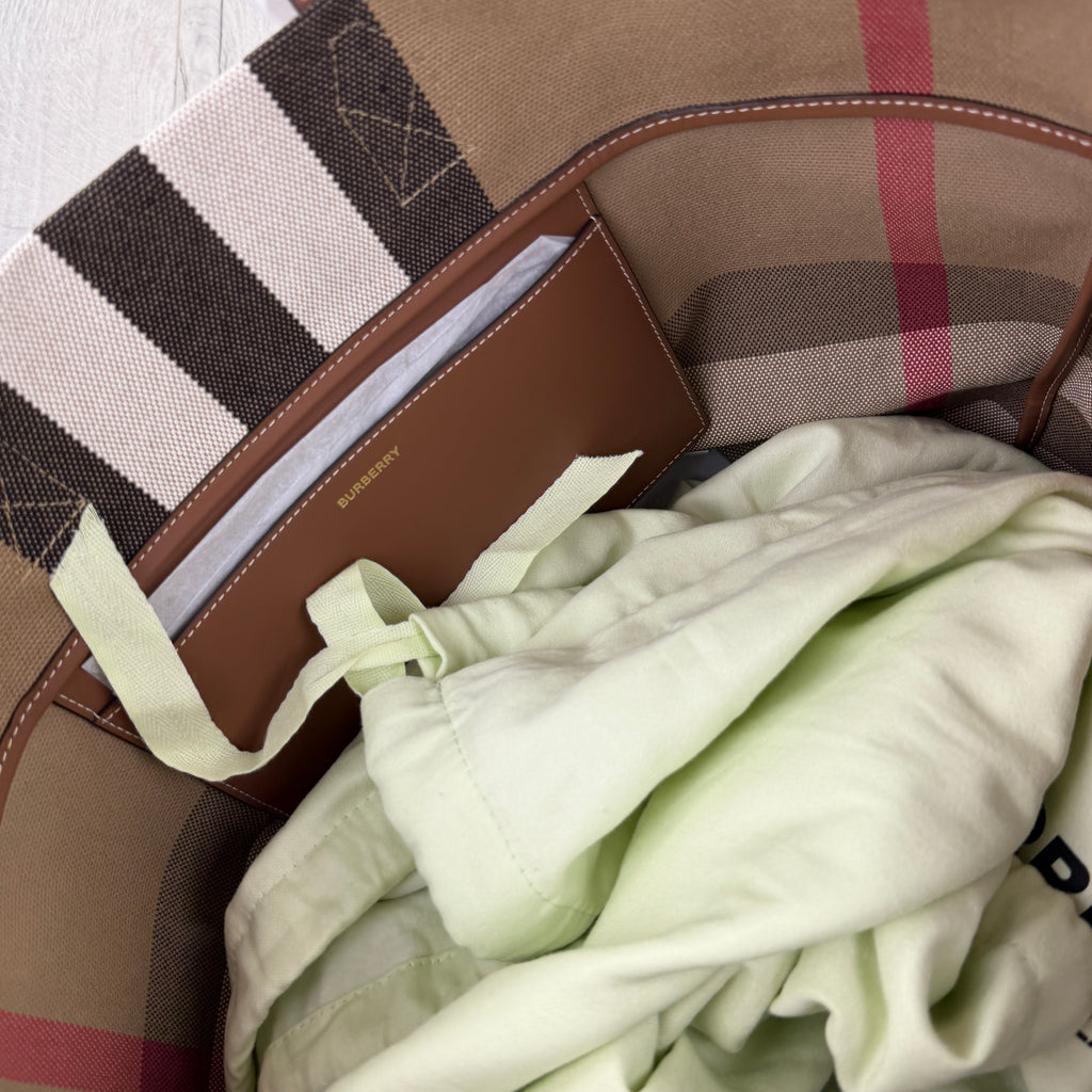 Burberry Women’s Check Pattern Tote Bag