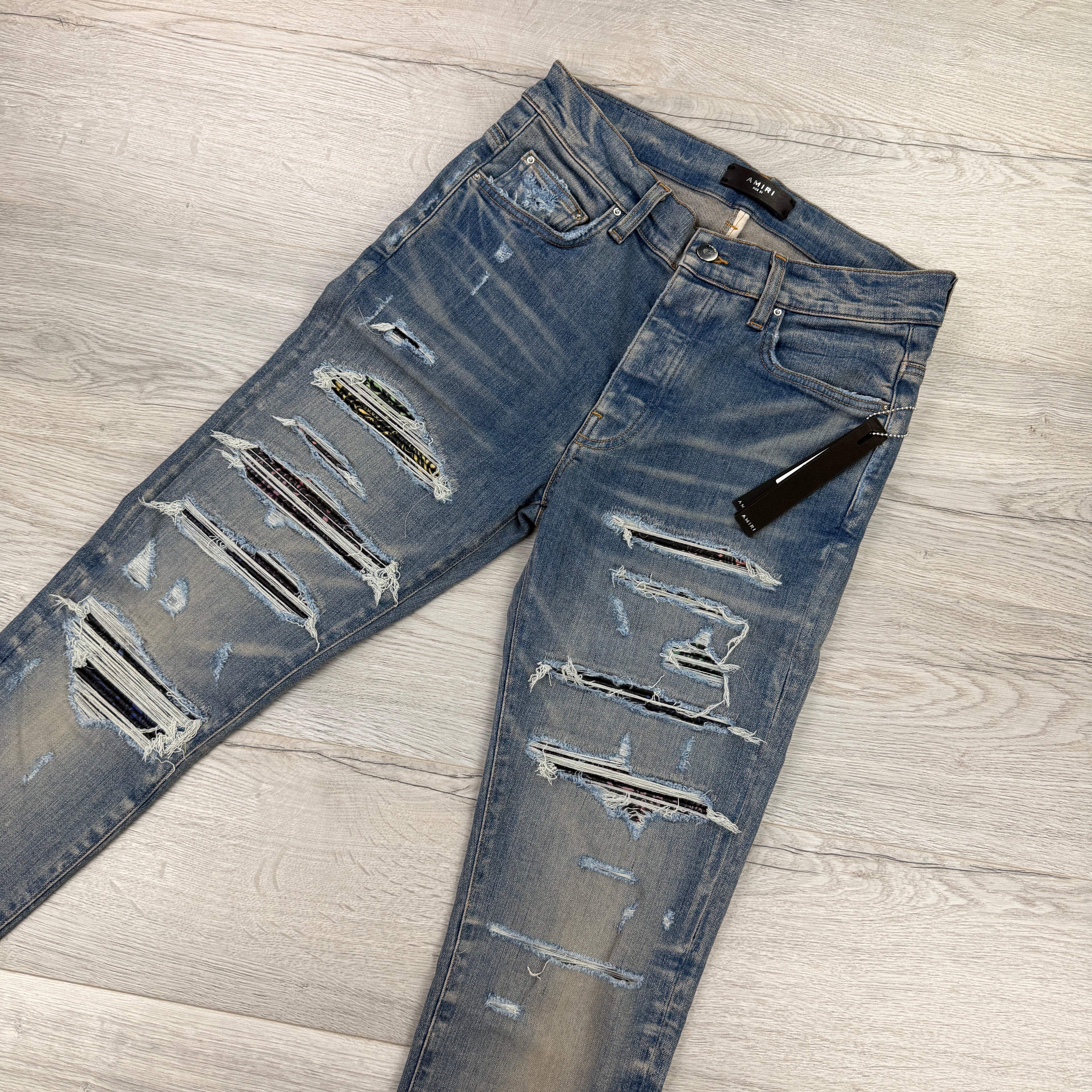 Amiri MX1 Men’s Blue Distressed Jeans