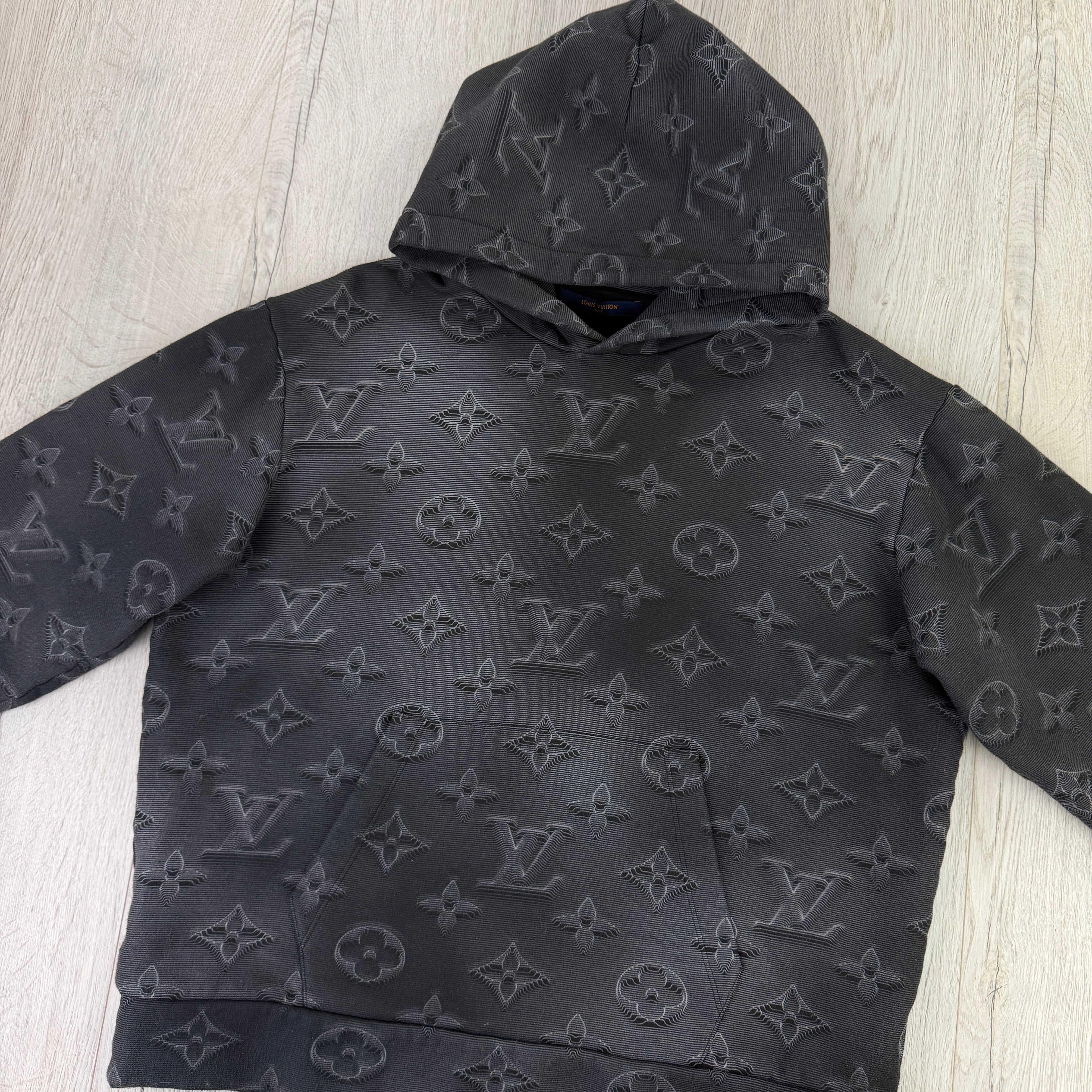 Louis Vuitton Men’s Black 3D Illusion 2054 Pullover Hoodie - Medium Slim (Fit XS/S)
