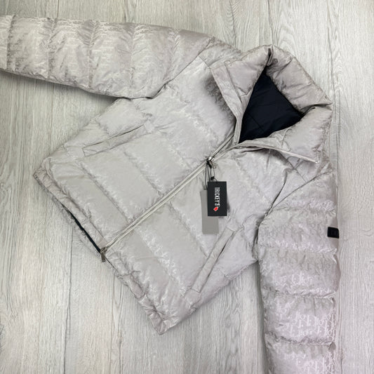 Dior Men’s Silver Oblique Zip-up Down Jacket - 46