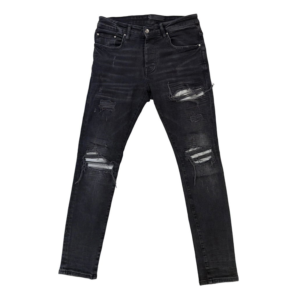 Amiri Men’s MX1 Aged Black Distressed Jeans - Uk 32