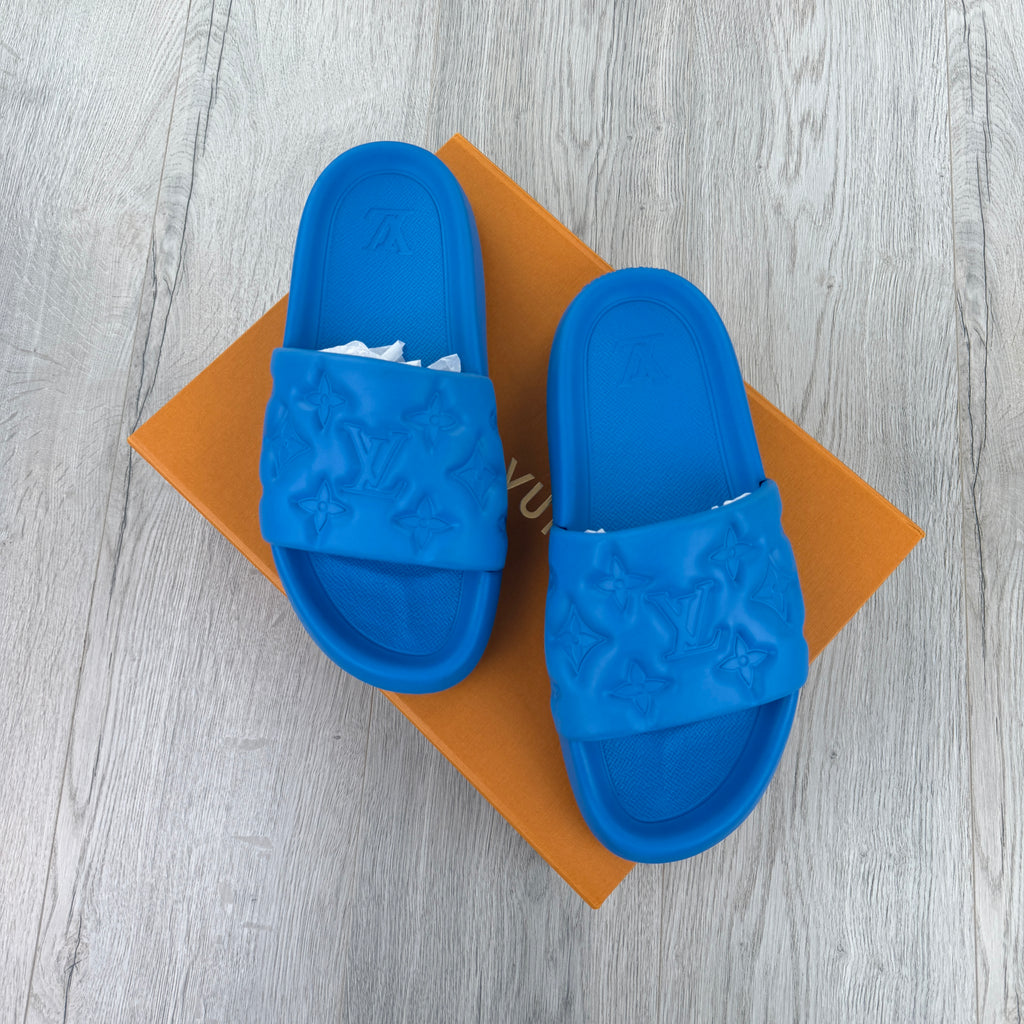 Louis Vuitton Men’s Blue Waterfront Mules Sliders - Uk 9 (Fit 9.5/10)
