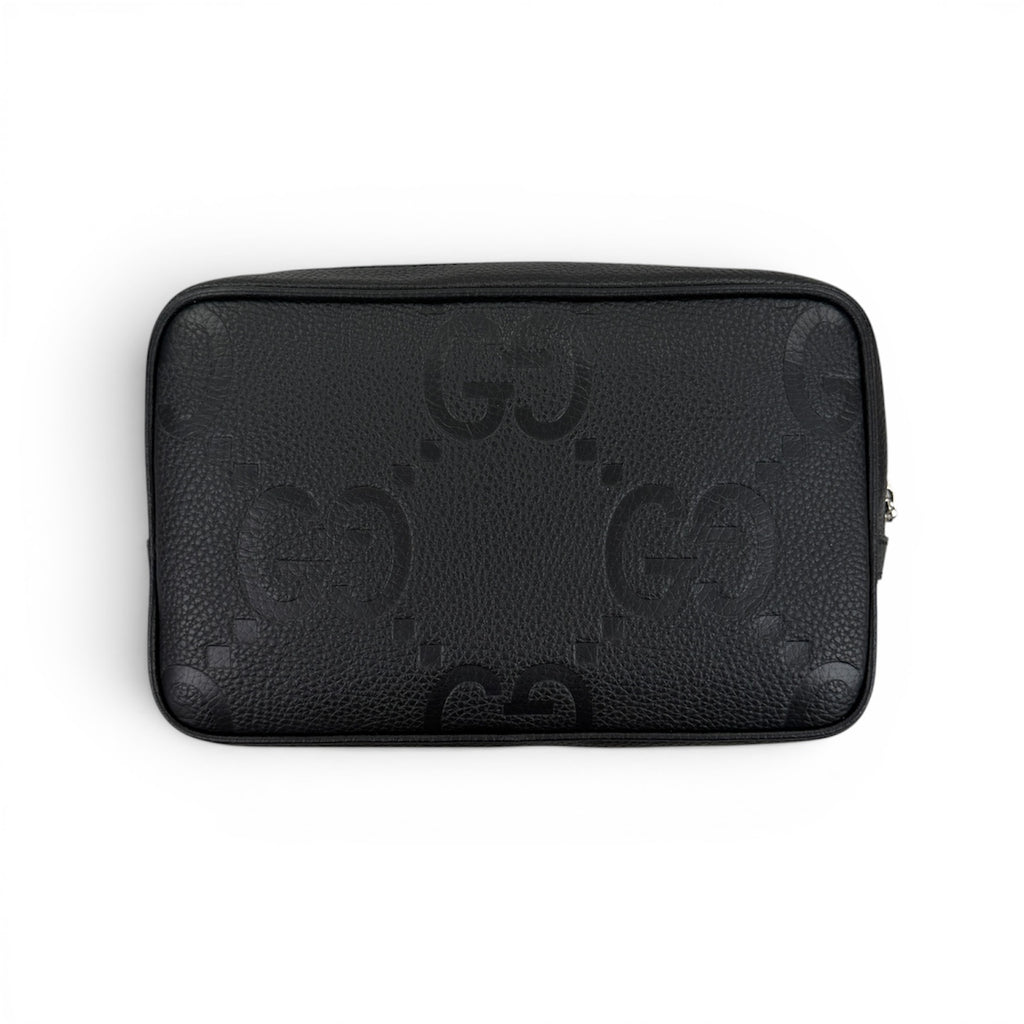 Gucci Jumbo GG Black Leather Travel Bag