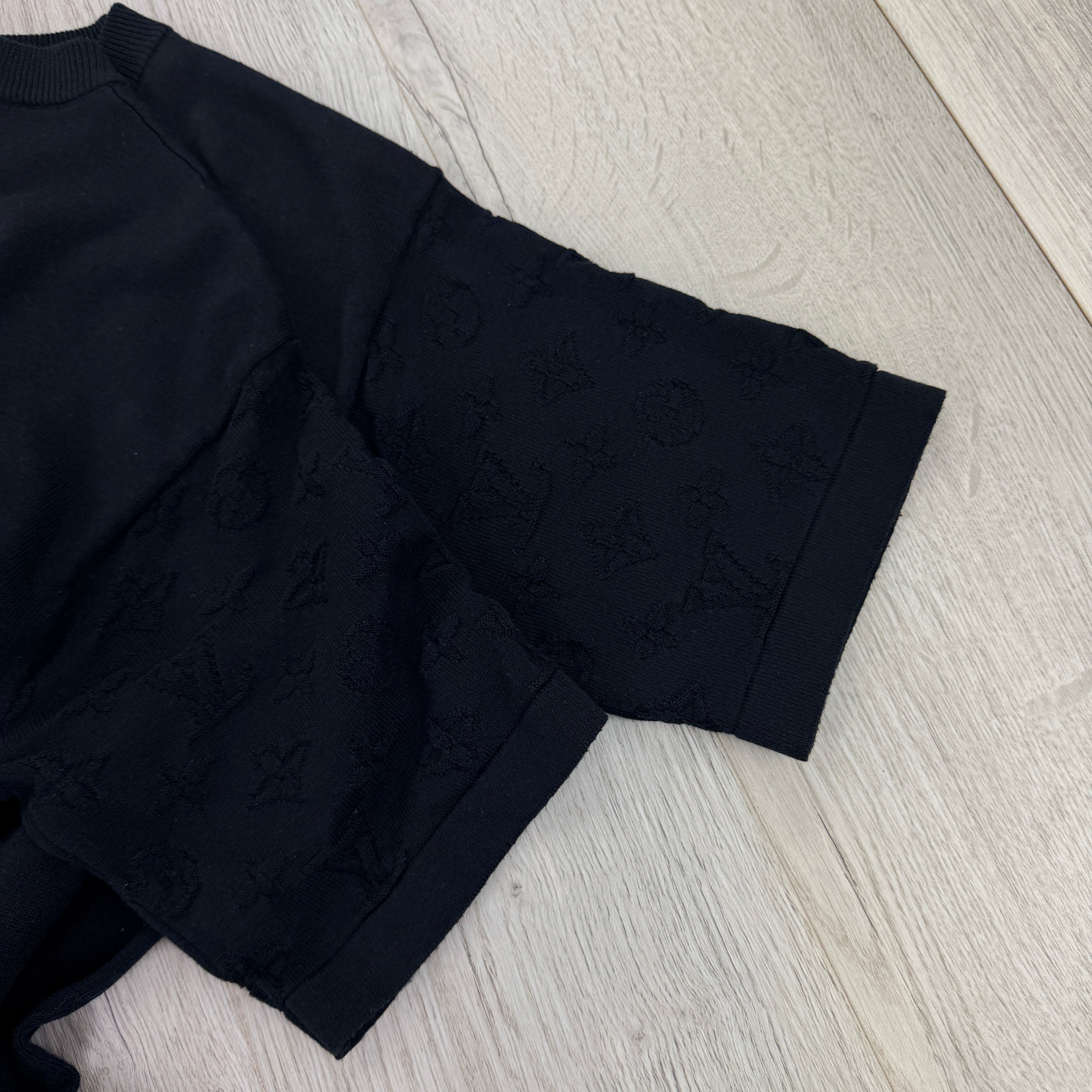 Louis Vuitton Men’s Navy Monogram Short Sleeve Wool T-shirt - Medium