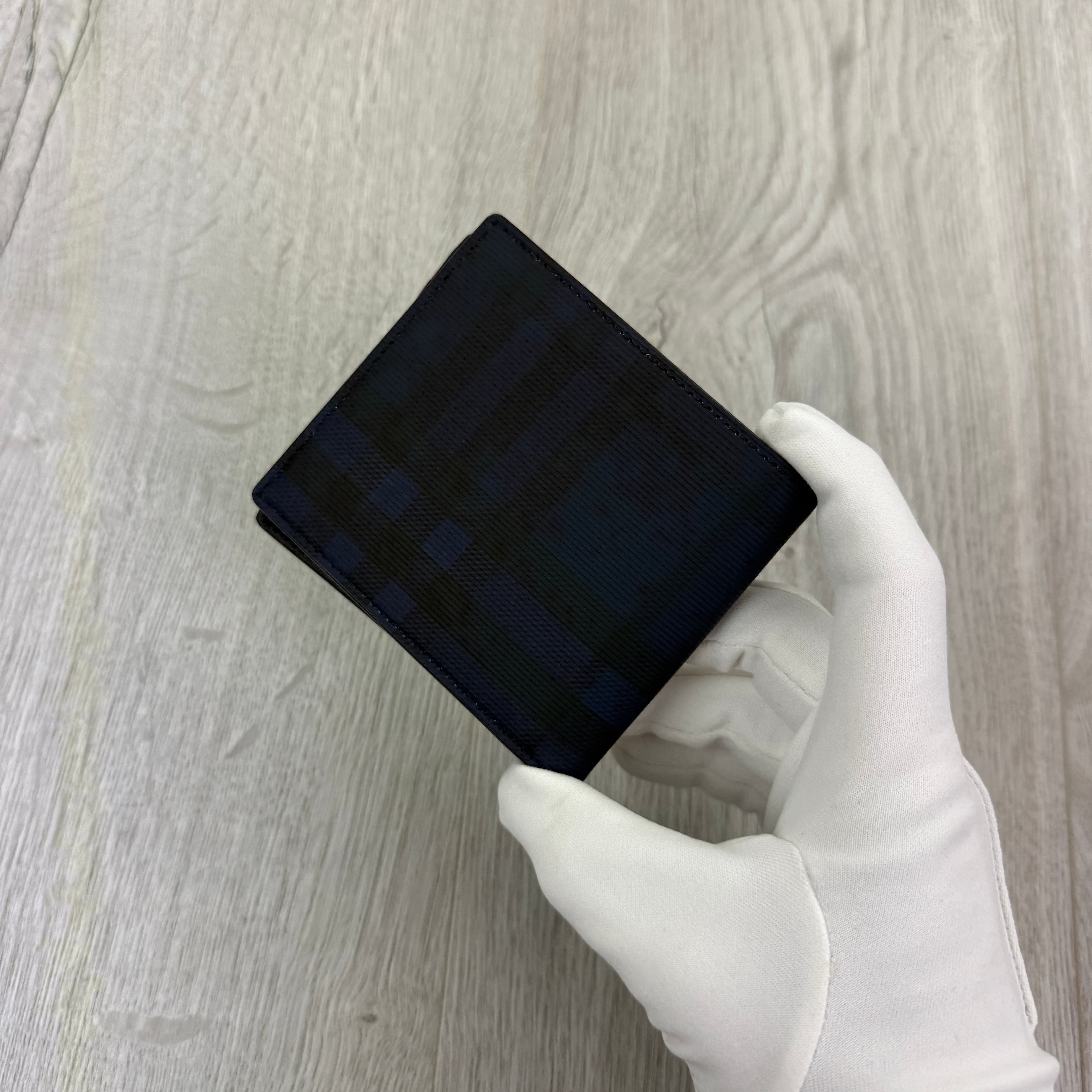 Burberry Men’s Exaggerated Check Bifold Wallet