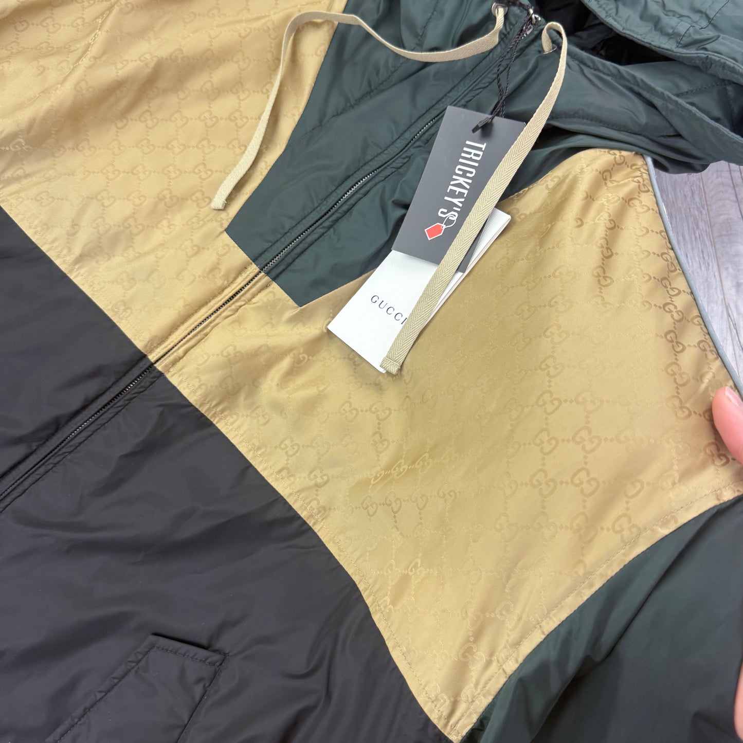Gucci GG Jacquard Logo & Web Stripe Nylon Jacket - 48 (Fits Large)