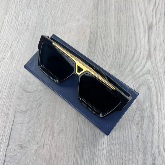 Louis Vuitton Men’s 1.1 Evidence Black & Gold Sunglasses