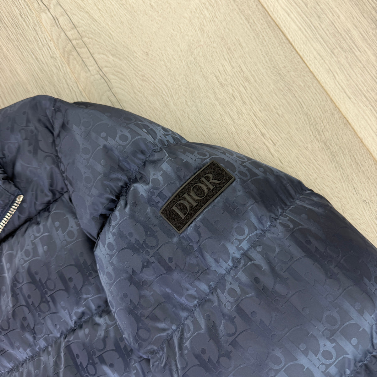 Dior Men’s Navy Oblique Zip-up Down Jacket - 48 (M/L)