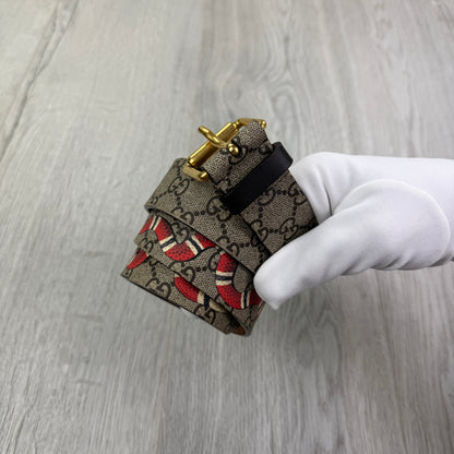 Gucci Men’s Black GG Supreme Kingsnake Belt - 90 (Uk 28-34)