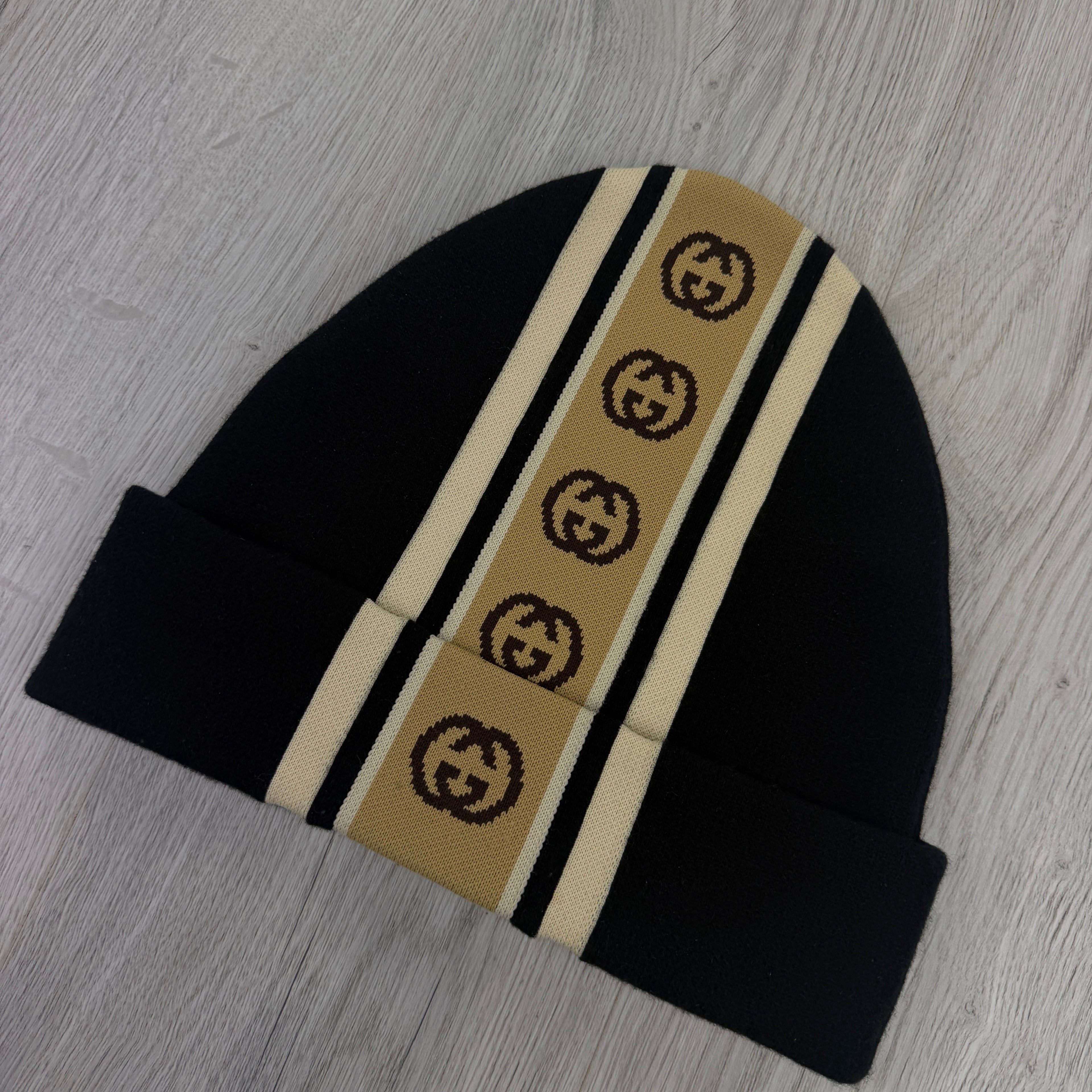 Gucci Men’s Black Wool GG Beanie