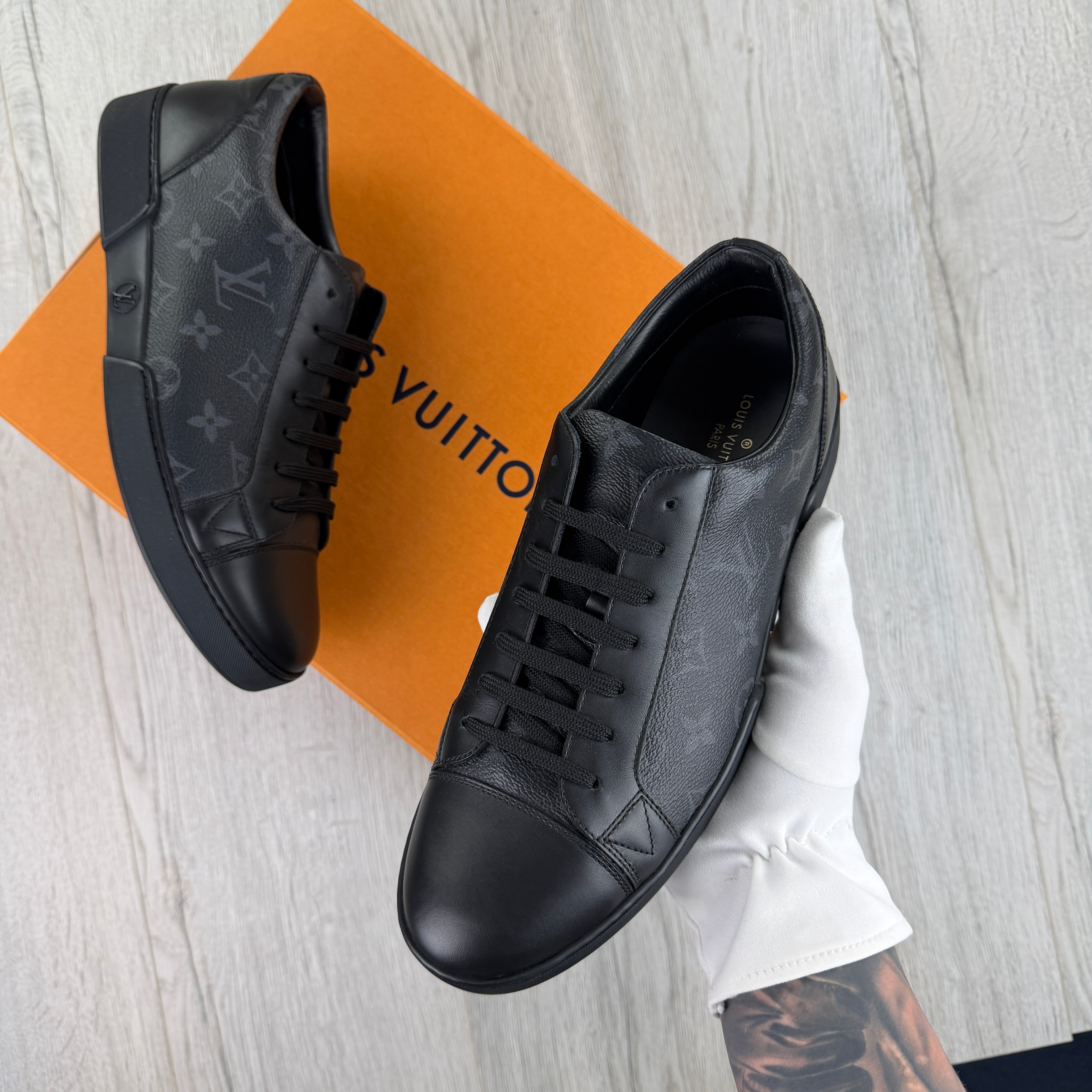 Louis Vuitton Men’s Black Damier Low Trainers - Uk 8 (Fit 8.5)