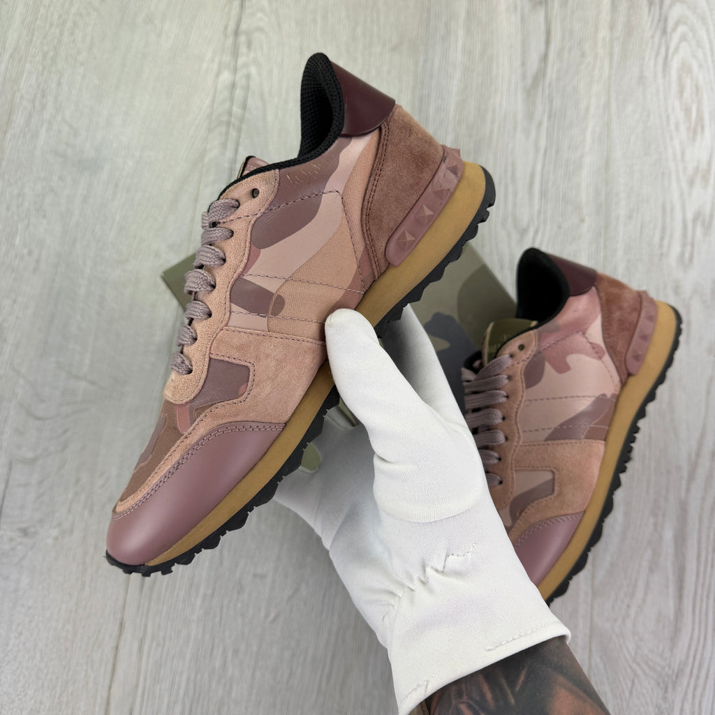 Valentino Women’s Pink Camo Rockrunner Trainers - UK 4.5
