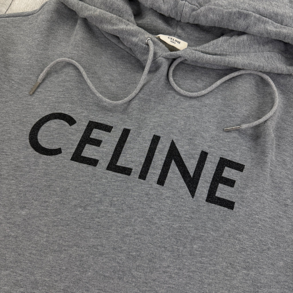 Celine Men’s Grey Loose Pullover Hoodie - XL