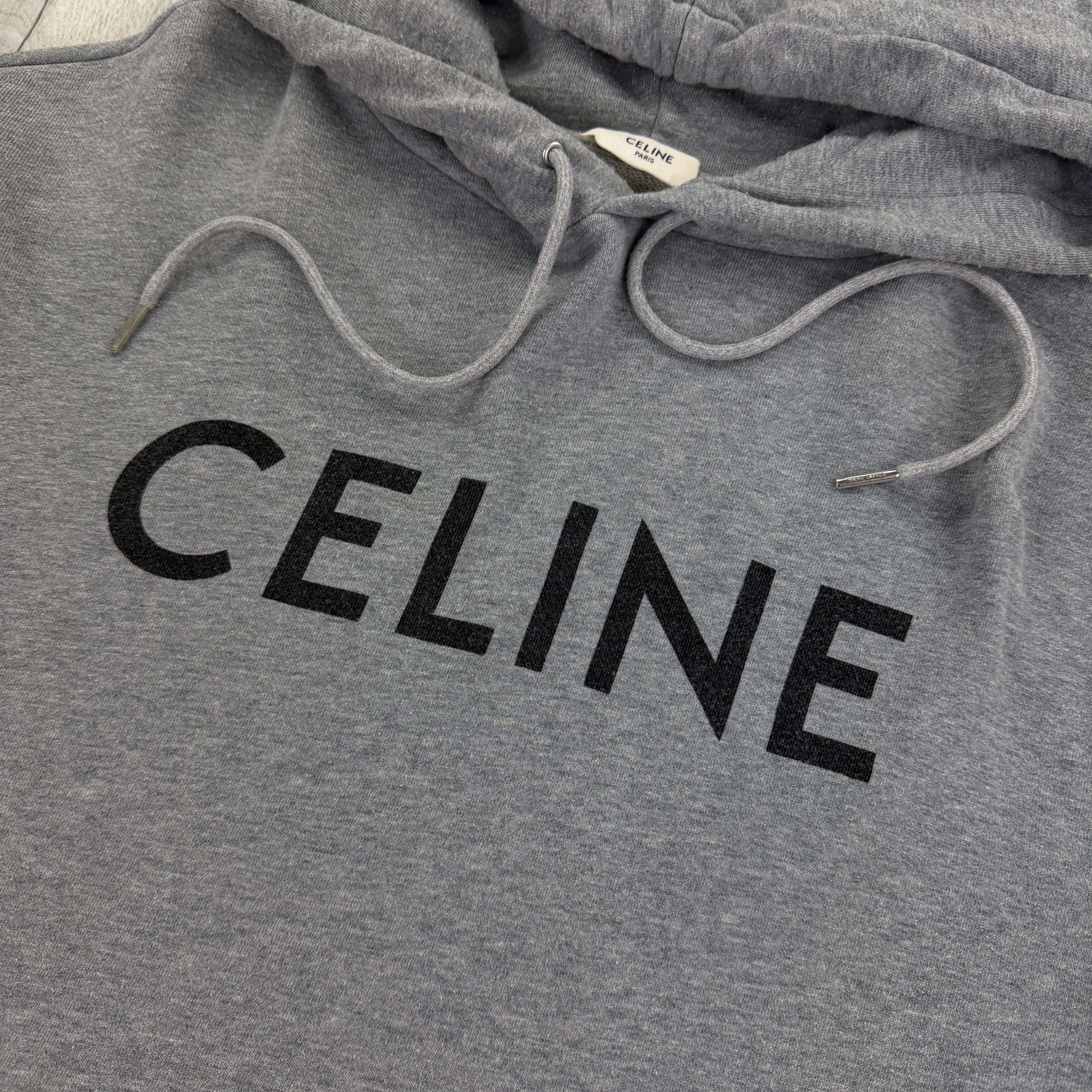 Celine Men’s Grey Loose Pullover Hoodie - XL