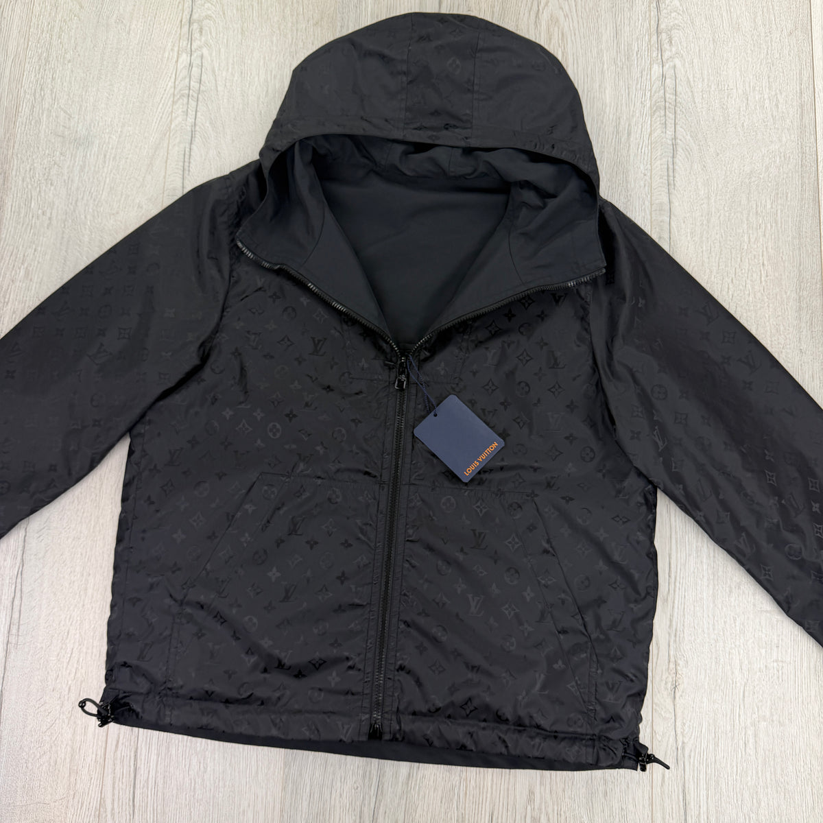 Louis Vuitton Men’s Monogram Reversible Black Windbreaker Jacket - Size 50