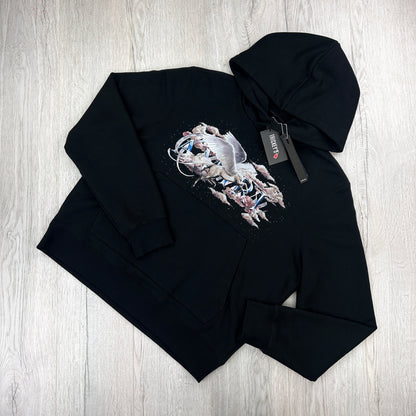 Amiri Men’s Pegasus Script Logo Black Pullover Hoodie