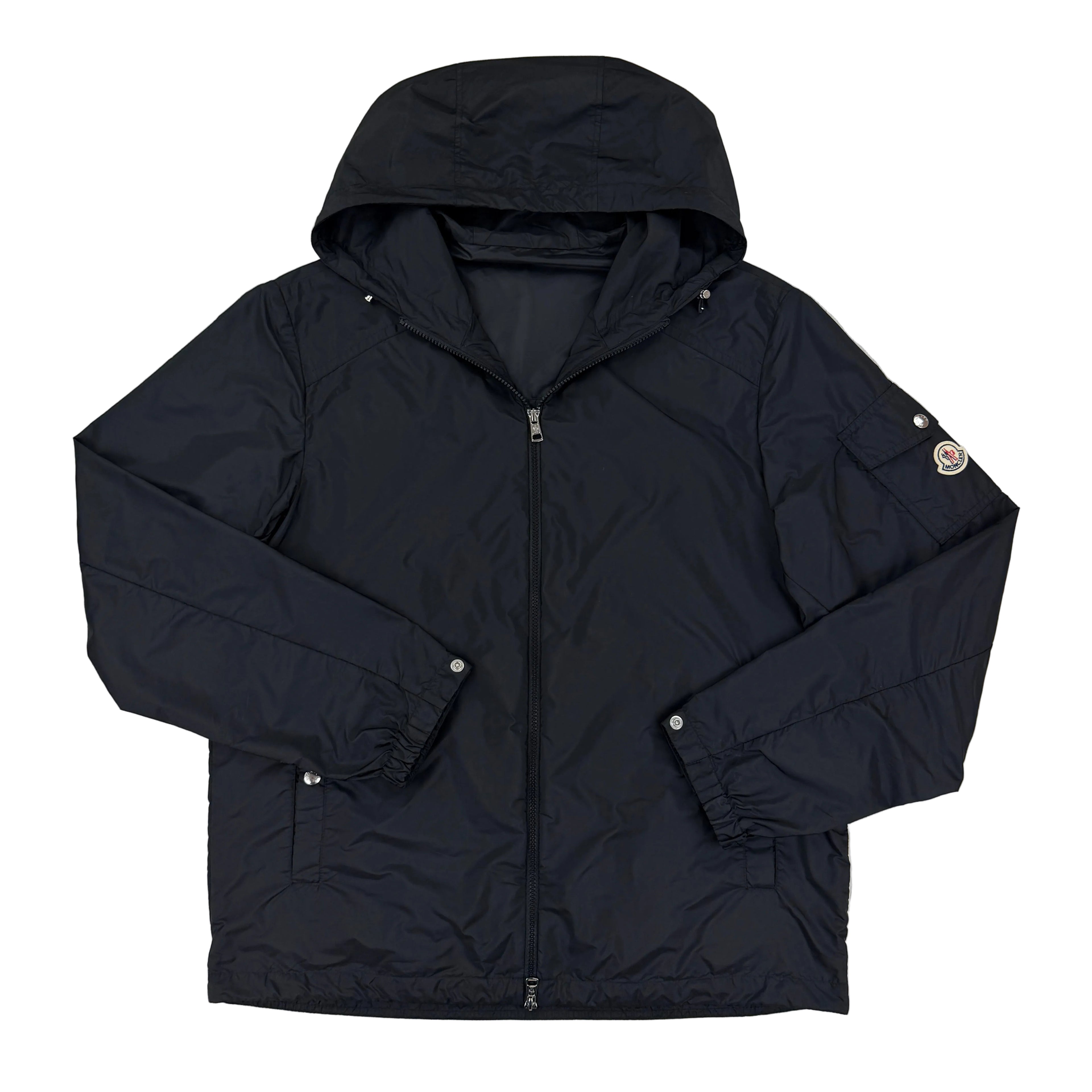 Moncler Men’s Black Windbreaker Etiache Hooded Rain Jacket - Size 4