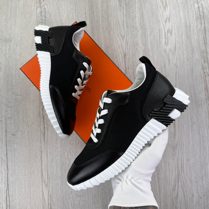Hermes Men’s Black & White Bouncing Sneakers - Uk 8.5