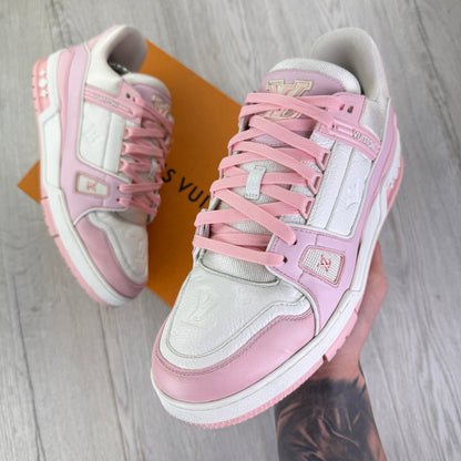 Louis Vuitton Men’s White & Pink Trainers - Uk 10 (Fit 11)