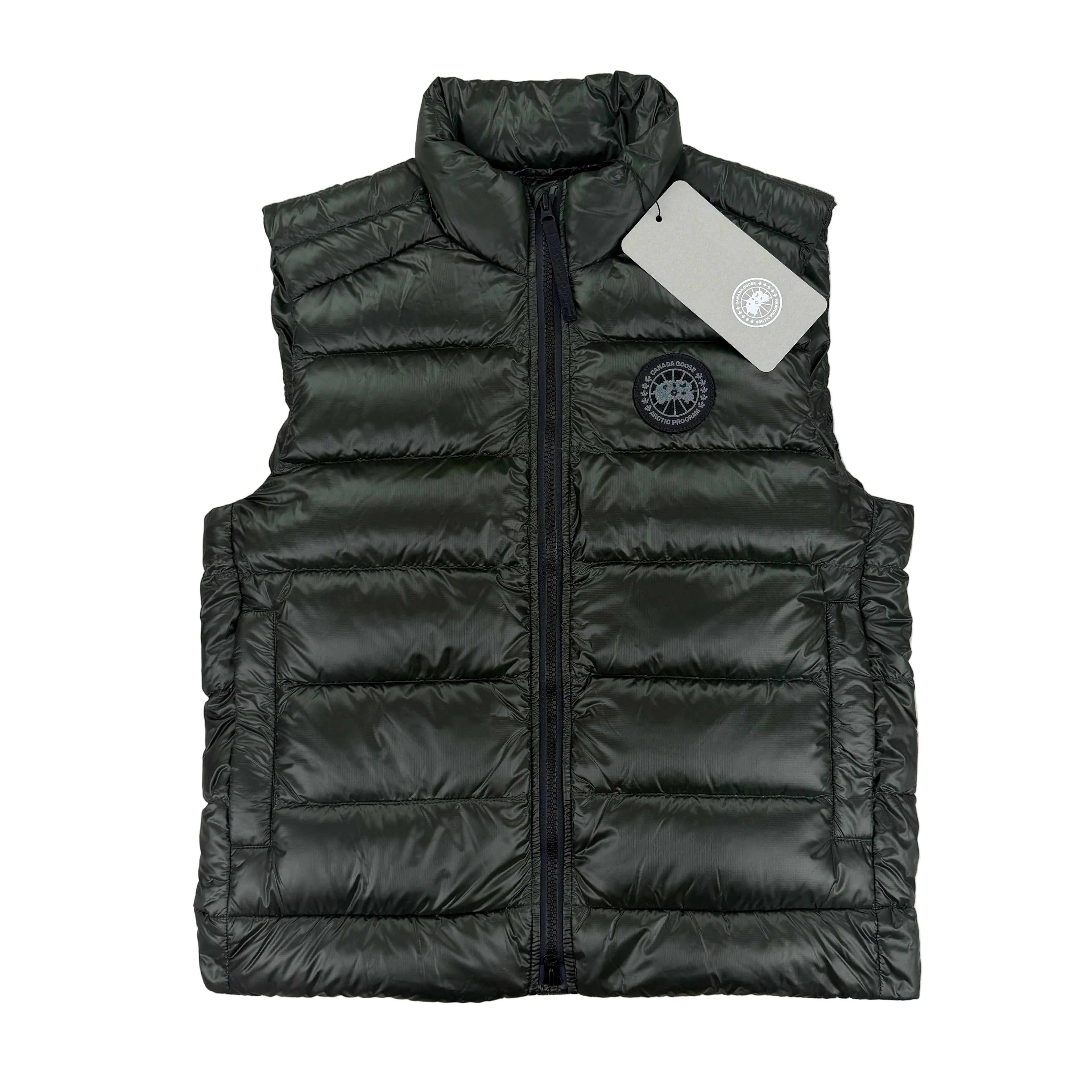 Canada Goose Men’s Khaki Green Crofton Black Label Gilet - Large