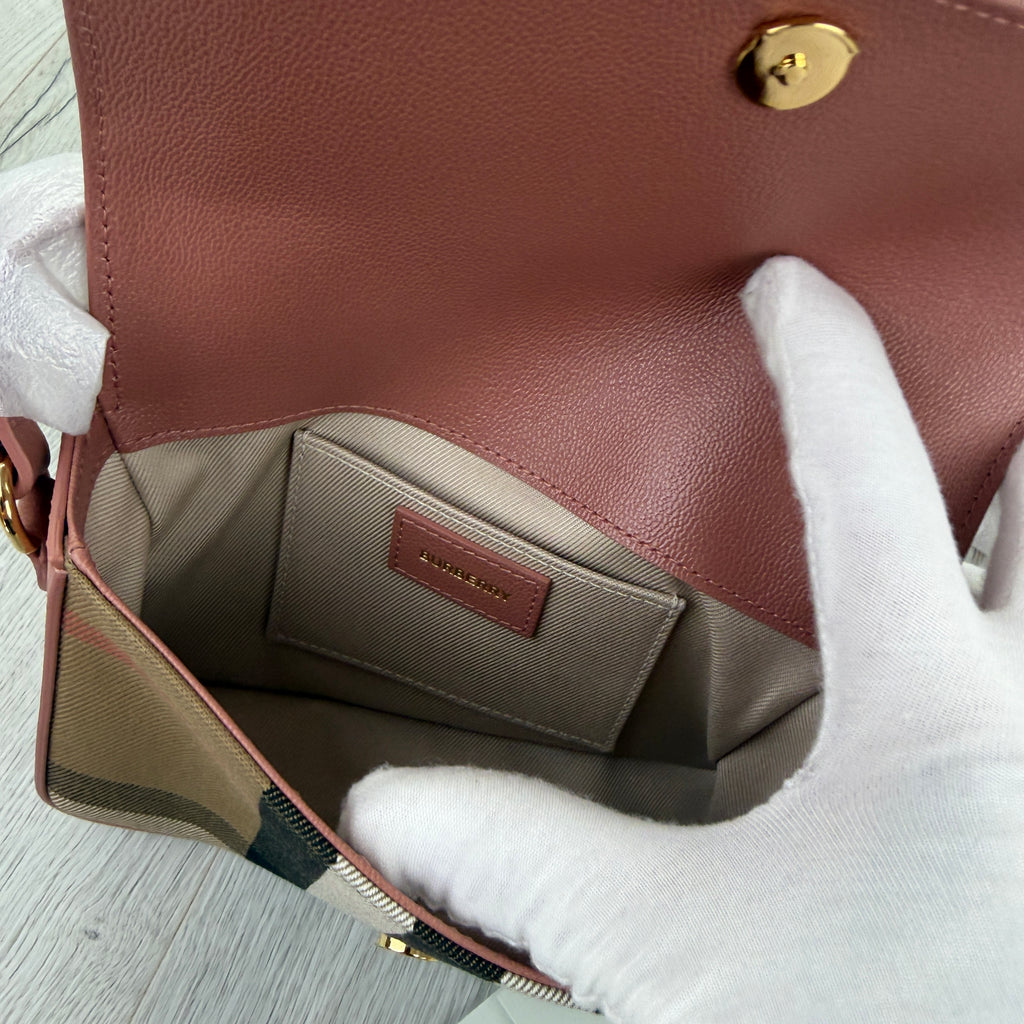 Burberry Women’s 'New Hampshire' Leather Shoulder Bag Dark Rosewood Pink