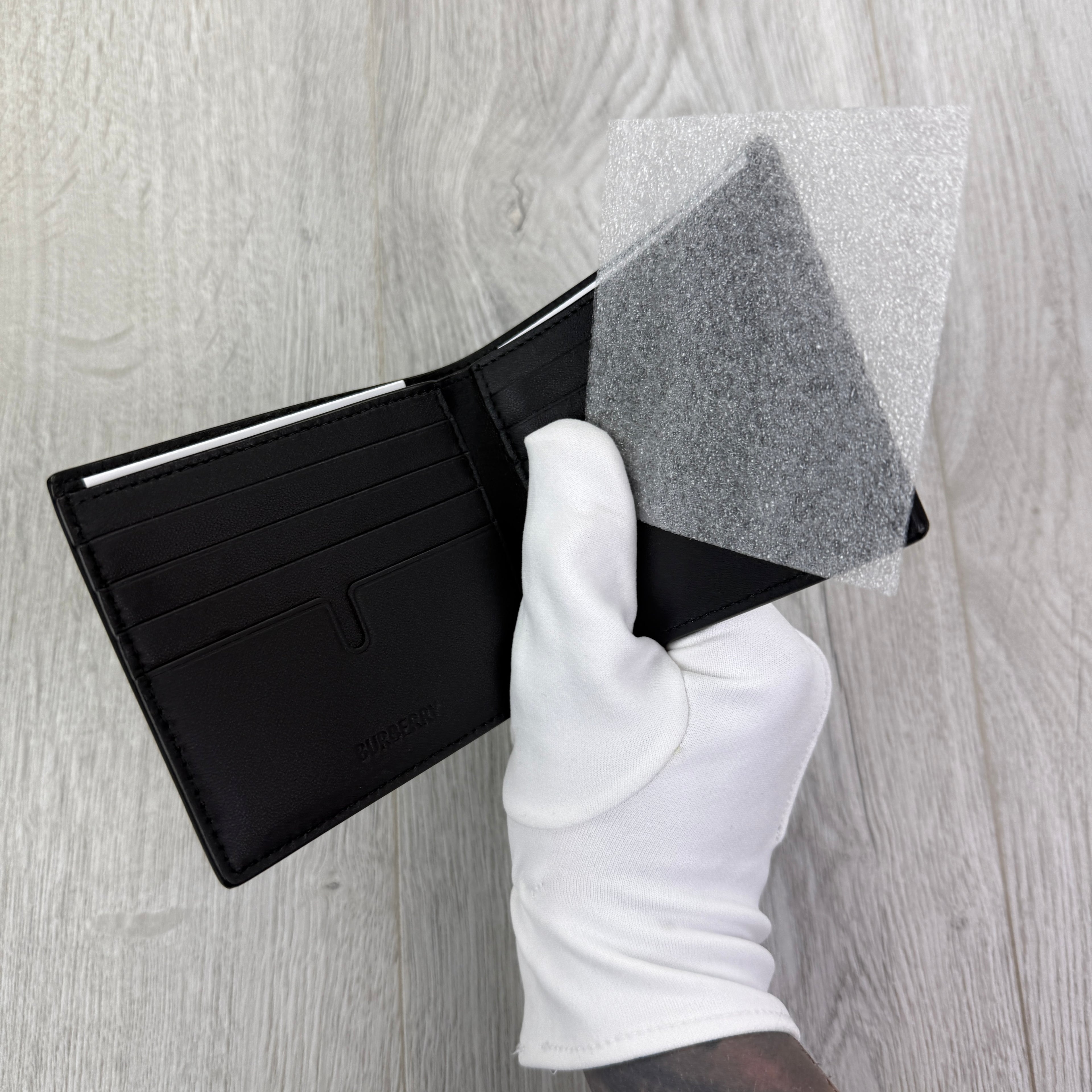 Burberry Men’s Exaggerated Check Bifold Wallet