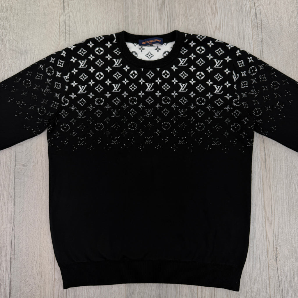 Louis Vuitton Men’s Black Gradient Crewneck Jumper - XL