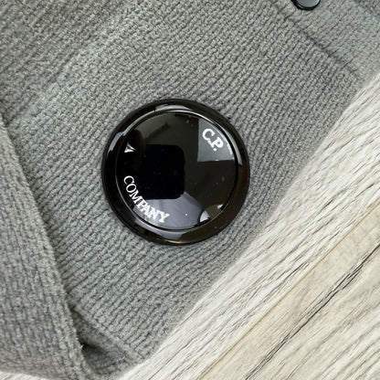 Cp Company Men’s Grey Knitted 1/4 Button Up Sweatshirt