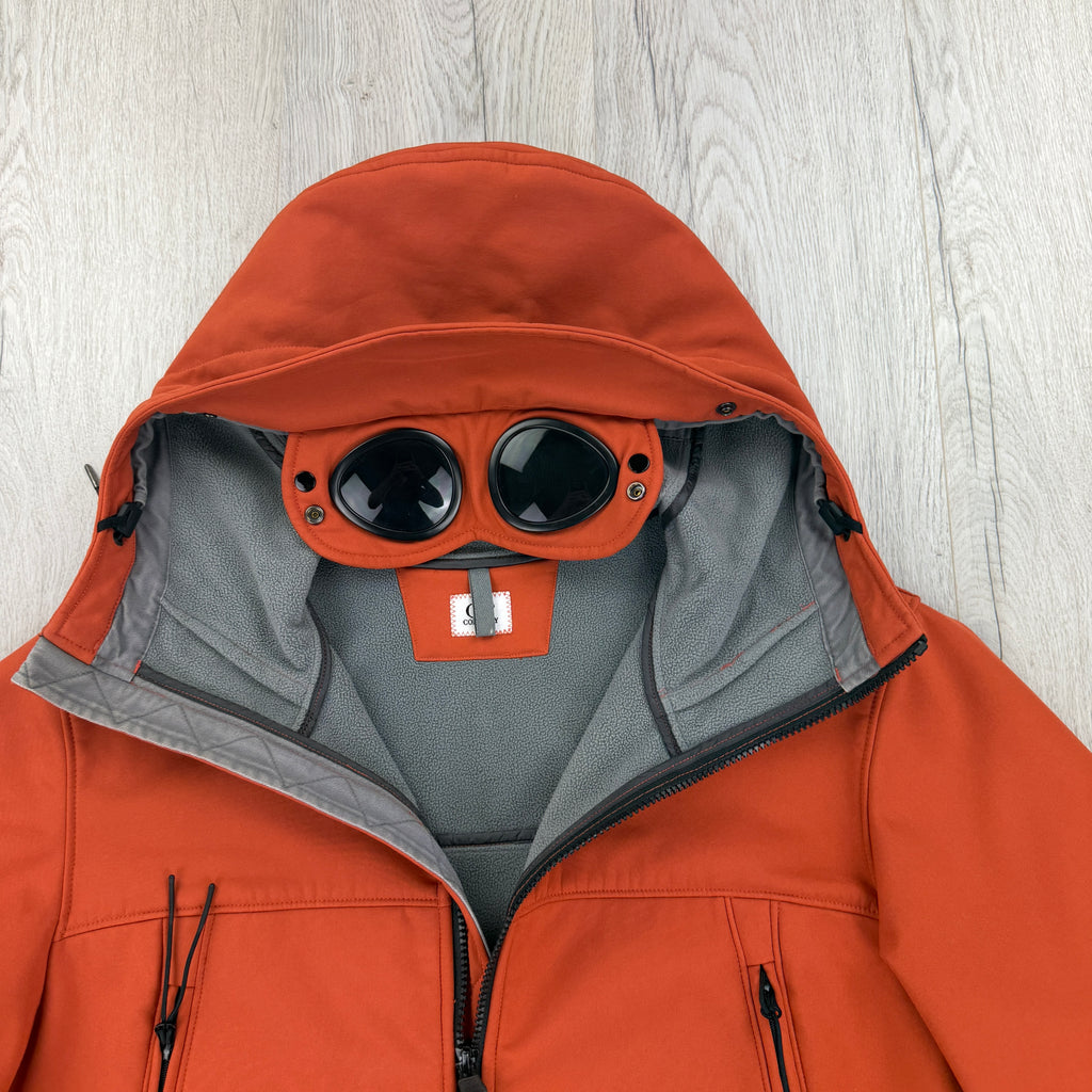 Cp Company Men’s Orange Zip Up Goggled Soft Shell Jacket - 52