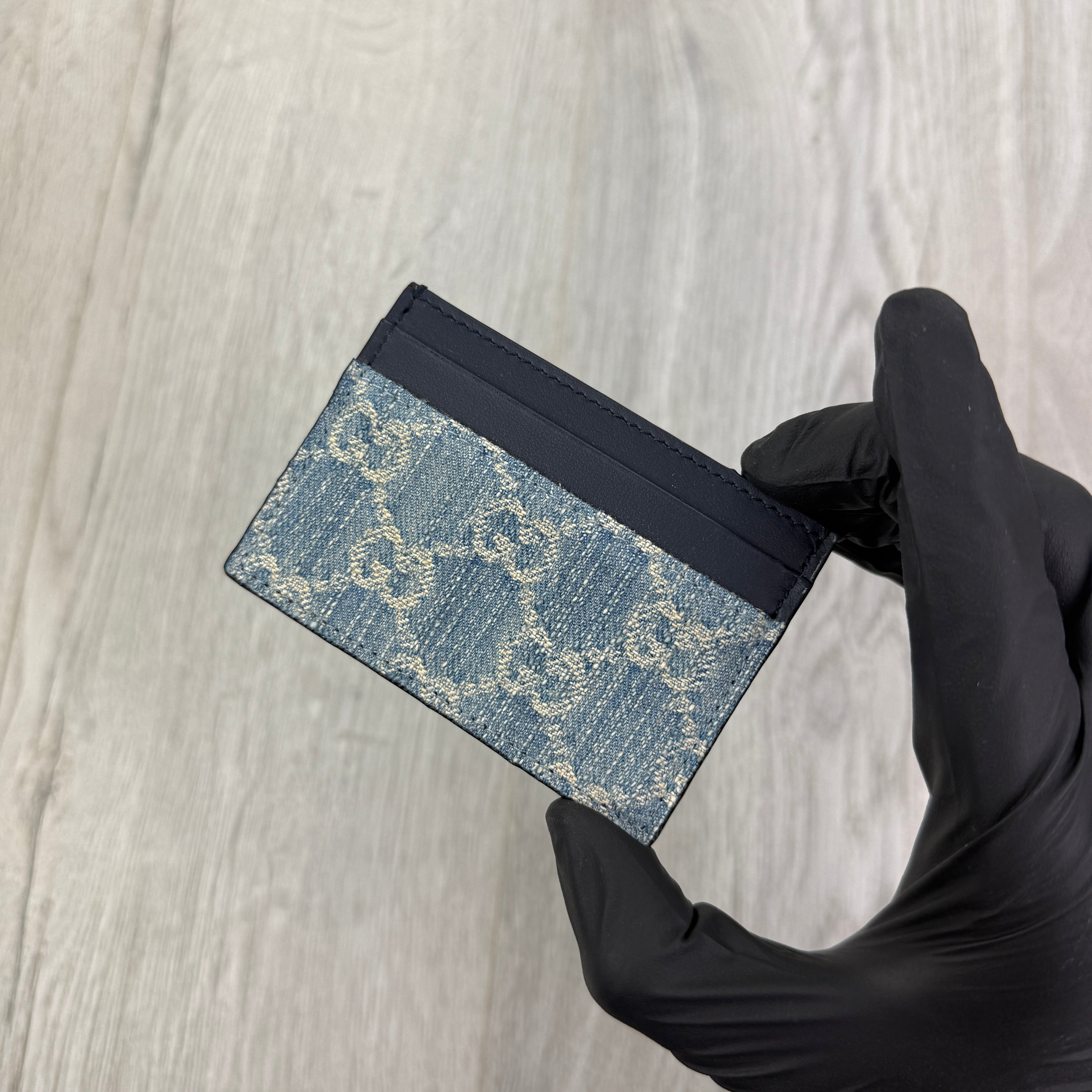 Gucci GG Denim Monogram Card Holder
