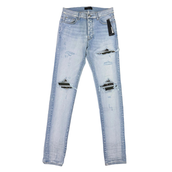 Amiri MX1 Distressed Blue Jeans Camo Patch - Uk 32