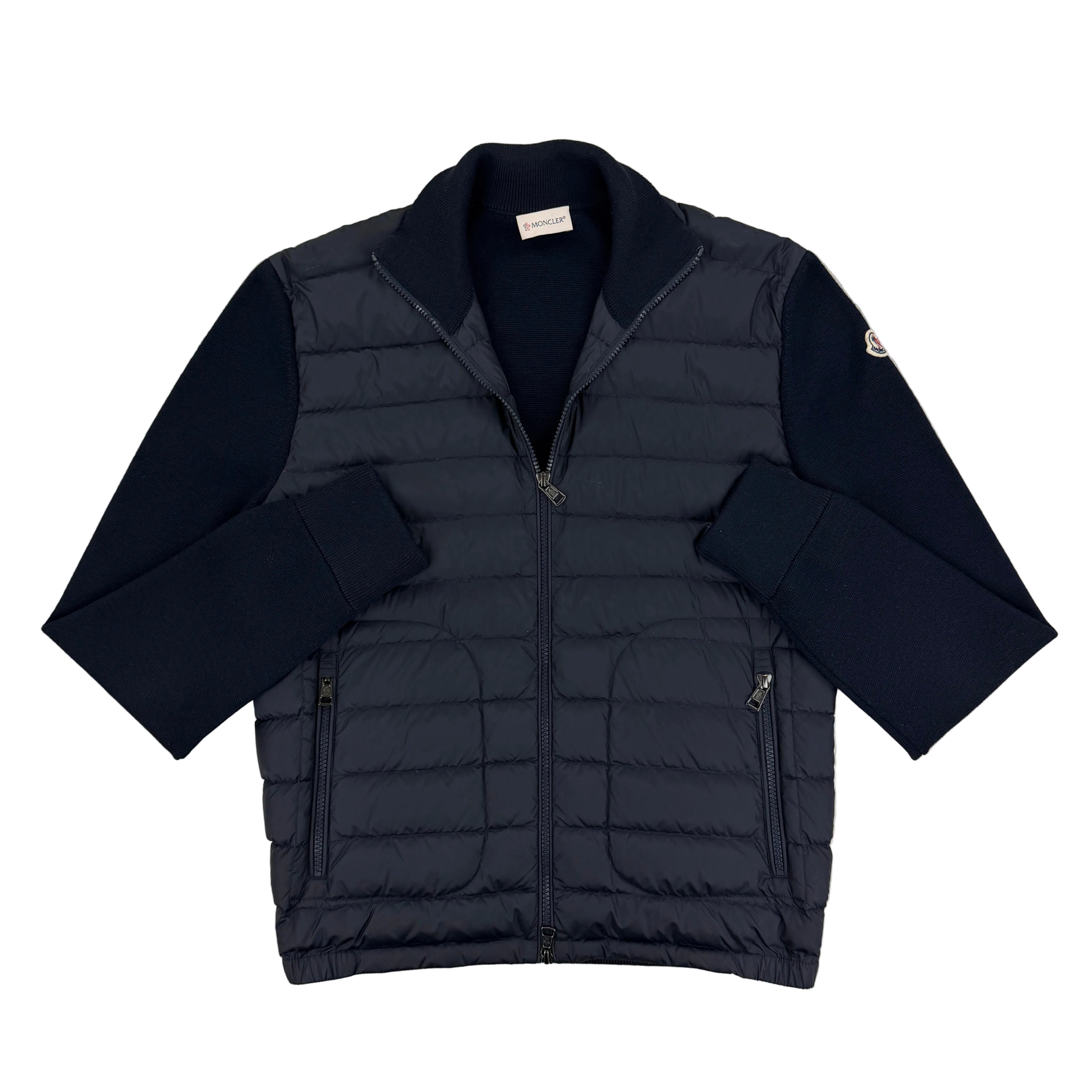 Moncler Men’s Tricot Navy Zip-up Fleece - Large Slim