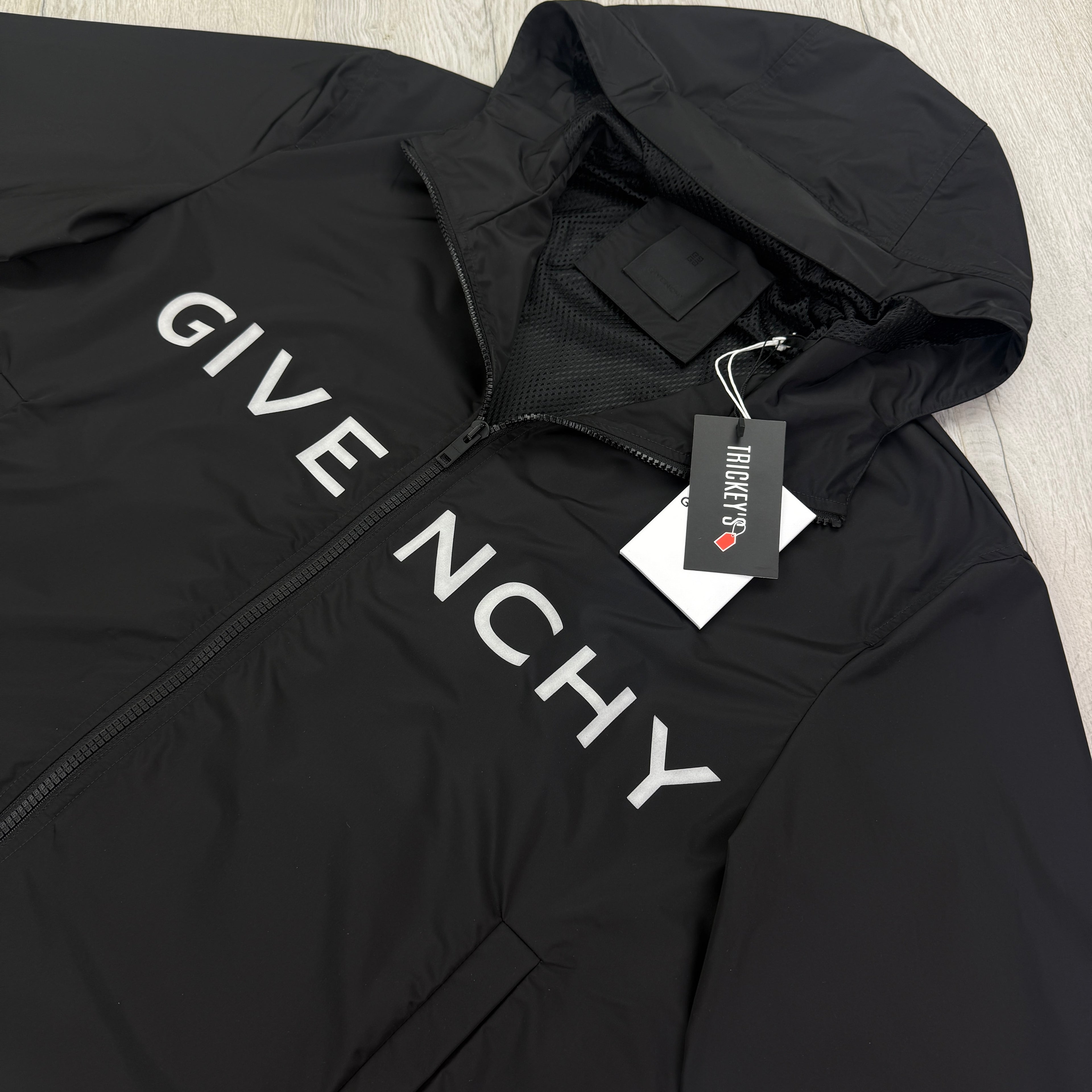 Givenchy Men’s Black Zip-up Windbreaker Jacket - 44