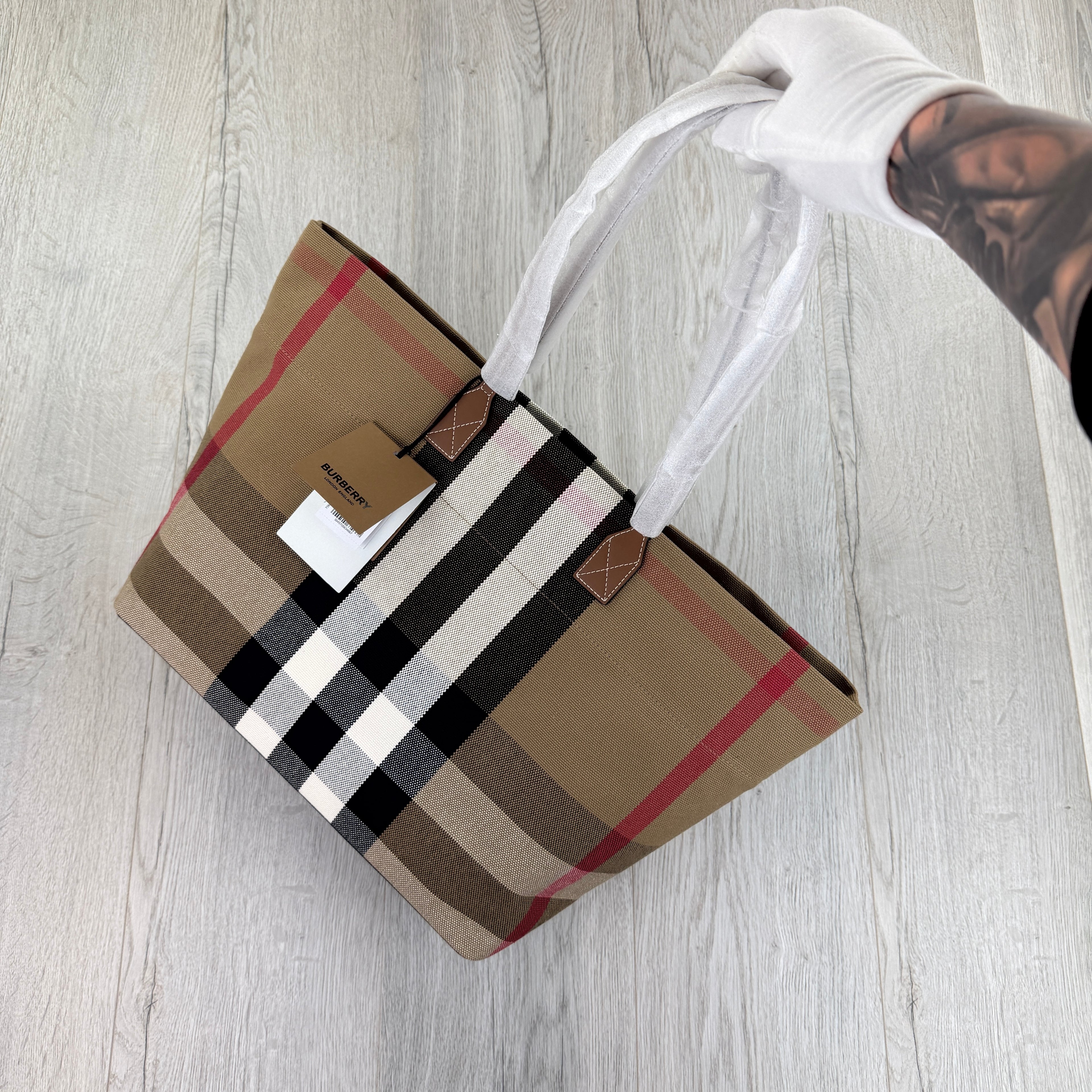 Burberry Women’s Check Pattern Tote Bag