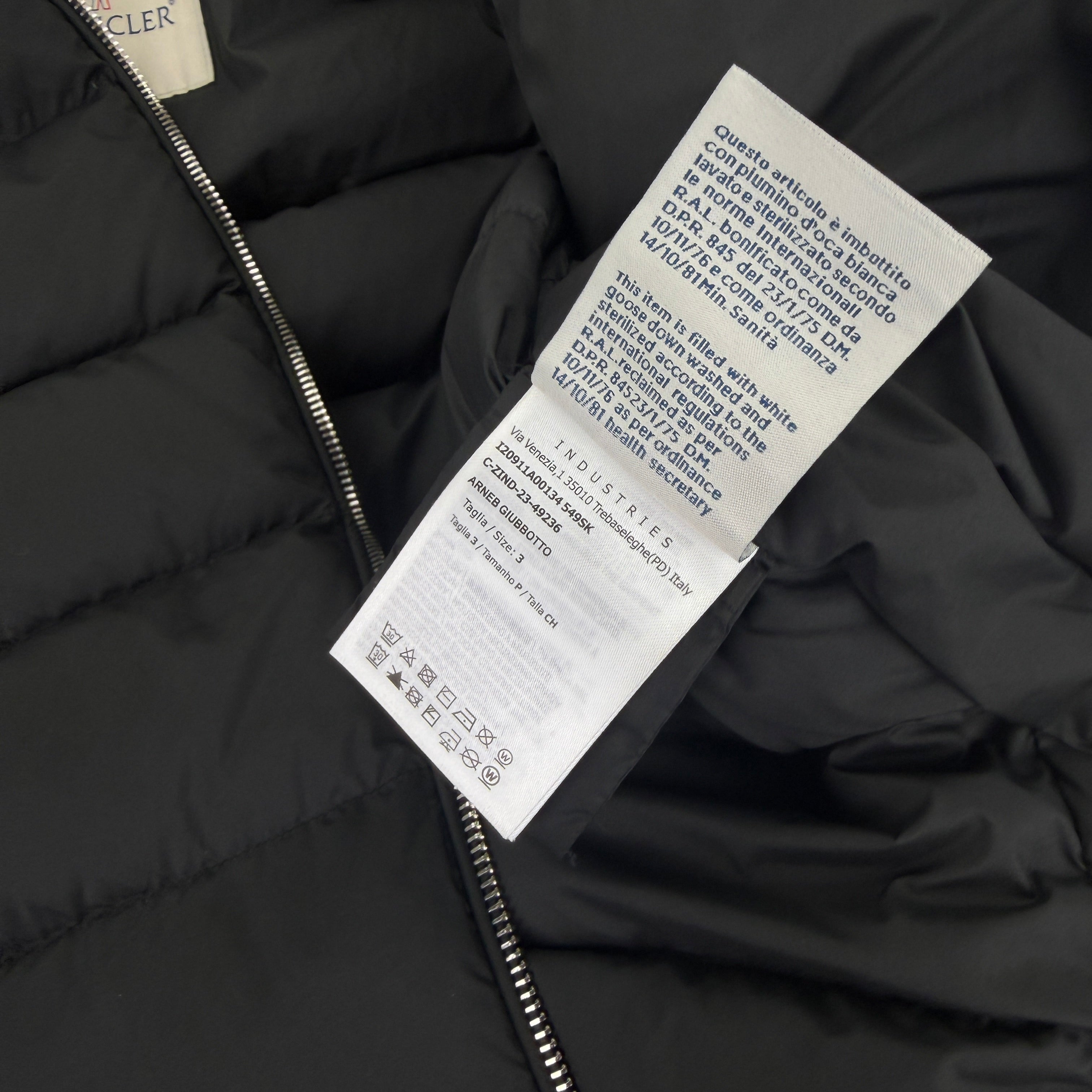 Moncler Arneb Giubbotto Men’s Black Puffer Jacket - Size 3