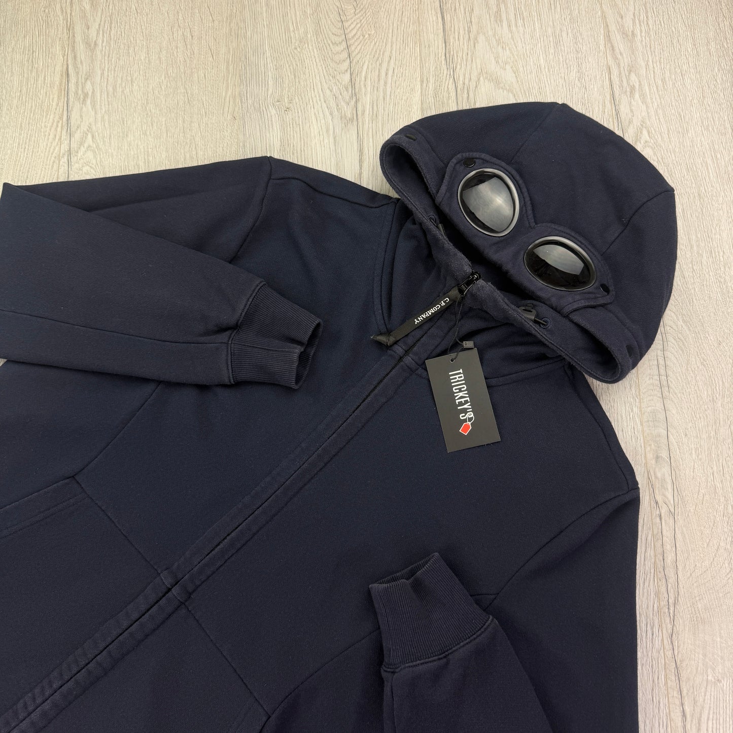 Cp Company Men’s Navy Zip-up Hoodie - Medium