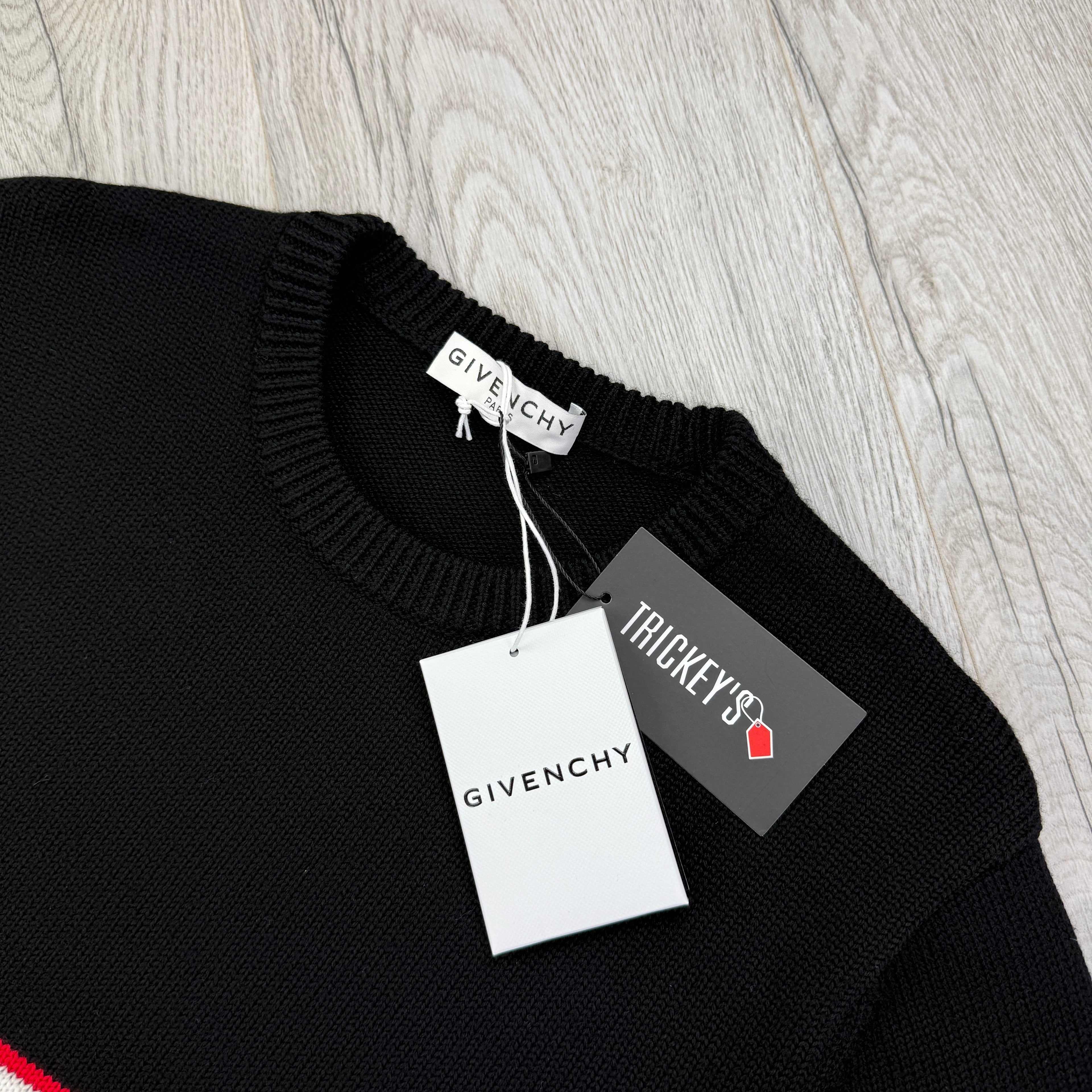 Givenchy Men’s Logo Stripe Crewneck Black Jumper