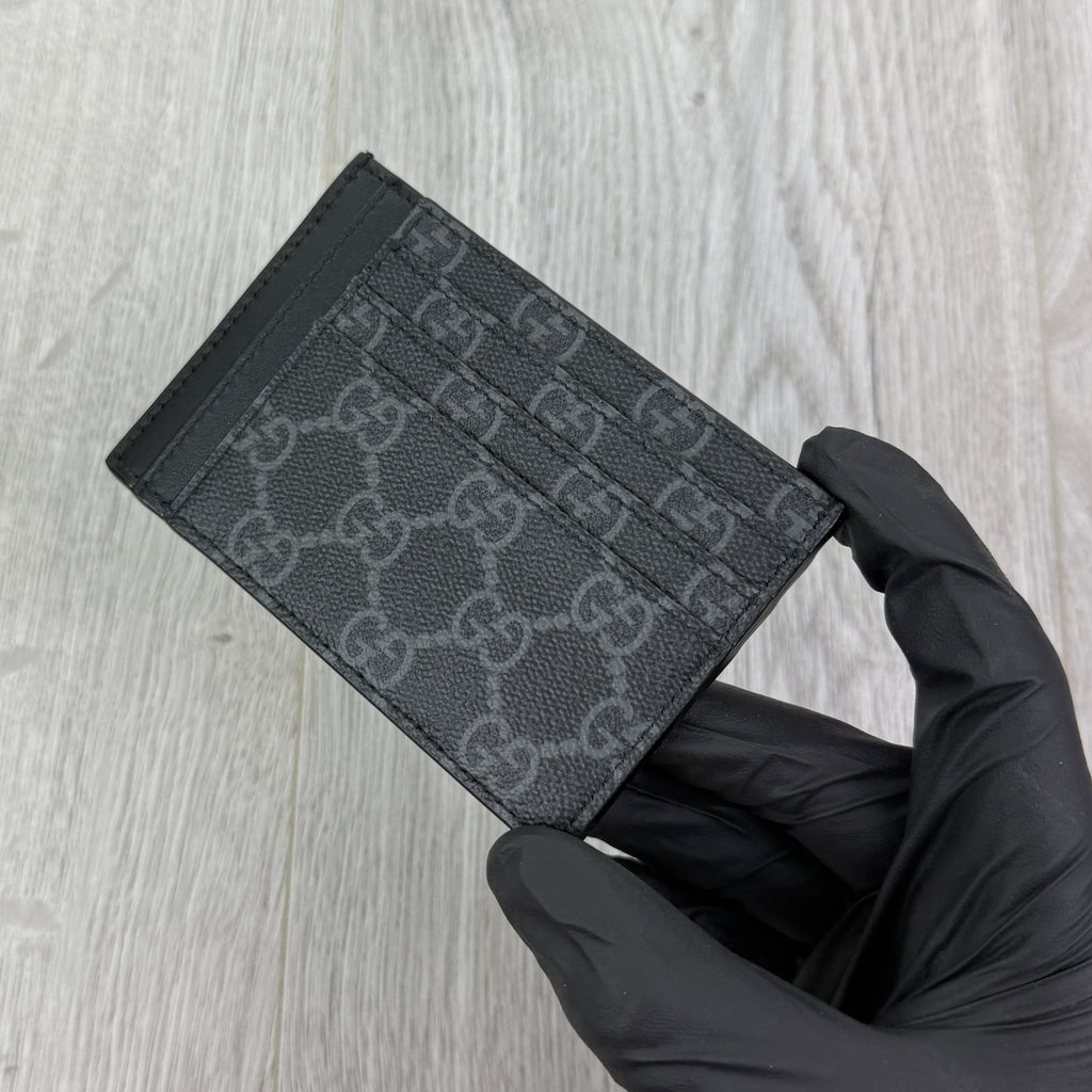 Gucci GG Interlocking Black Canvas Card Holder