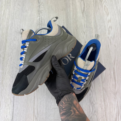 Dior B22 Men’s Khaki & Blue Trainers - 42.5 (Fit Uk 8)