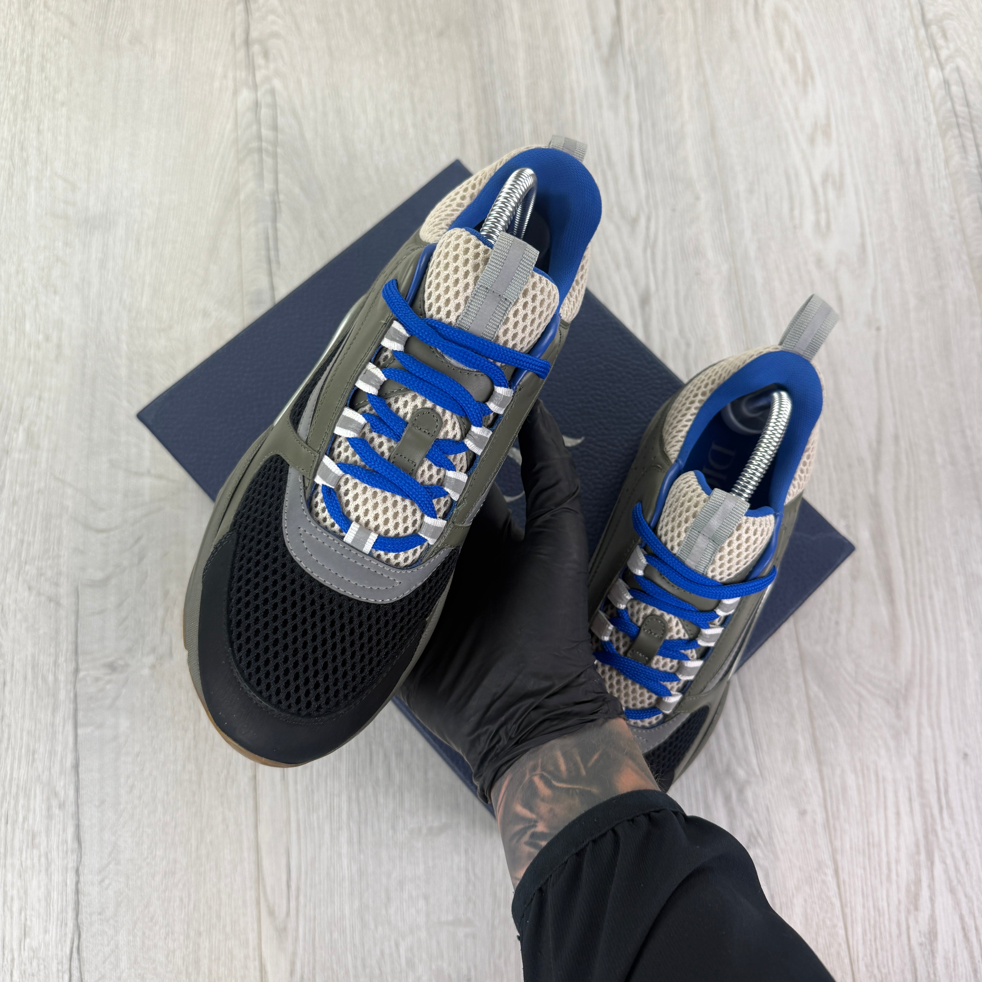 Dior B22 Men’s Khaki & Blue Trainers - 41 (Fit Uk 7)