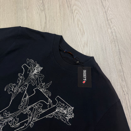 Louis Vuitton Men’s Navy Embroidered Logo T-shirt - Small